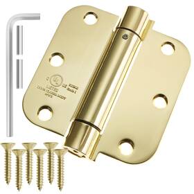Dc5835-brs Cauldham 2 Pack Heavy-duty 3-1/2 Inch Self-closing Spring Door Hinge With 5/8 Radius Corners
