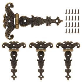 Tuohai00221104-000030 Cionyce 4-piece Tee-strap Hinge Set - Heavy Duty Antique Bronze Decorative Hinges Fo