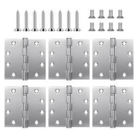 728526 Cobee 6 Pack 4.5 Inch Stainless Steel Door Hinges Ball Bearing Heavy Duty Square 1/8