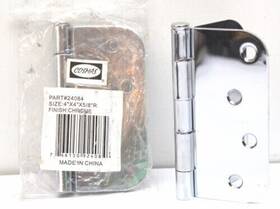 24084 Cosmas New Set Of 12 Polished Chrome Door Hinge 4 Inch X With 5/8 Radius Corners