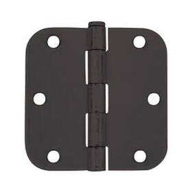 Cosmas 783583342704 12 Pack - Flat Black Door Hinge 3.5 Inch X With 5/8 Radius C