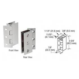 Eh169 Crl Brushed Nickel Large Wall Mount Set Screw Brass Hinge For 3/16 - 5/16 Inch Glass