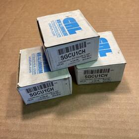 Sgcu1ch Crl Shcu1ch Lot Of 3 Square Style Notch-in-glass Fixed Panel U-clamp Chrome