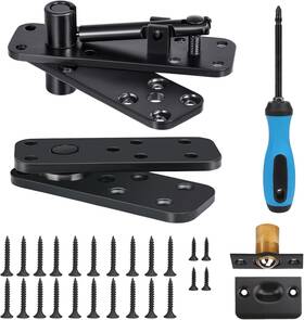 Crystmetal 768351626392 Black Stainless Steel Hidden Door Hinge 360 Pivot Rotation 500lb Capacity