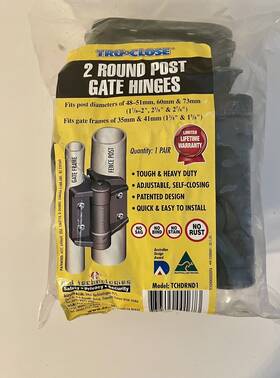 Tchdrnd1 D&d Technologies 2 Round Post Gate Hinges Self-closing Truclose Nip