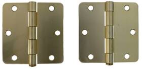 S35r44 Delta Deltana 3-1/2x3-1/2 Plain Bearing 1/4 Inch Full Mortise Hinge In Satin Brass