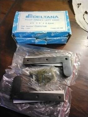 Ph40u10b Deltana 609234337116 1 Pair Pivot Hinges Left Hand 4-3/8 Inch X 5/8