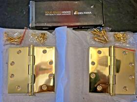 Dsb453-unl Deltana Hinges 4-1/2 Inch X4-1/2 Solid Brass Square Polished Unlacquered 1 Pair
