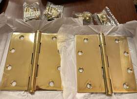 Dsb553-unl Deltana 2 Solid Brass Door Hinges 5 Inch X5 Square Polished Unlacquered