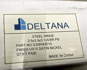 S35r5hd15 Deltana 3.5 Inch X Plain Bearing Hinge - Pair Satin Nickel
