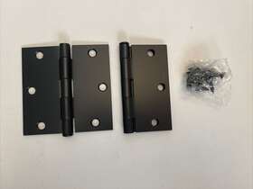 S35u1b-r Deltana 3 Pairs 3.5 X Sq Plain Bearing Full Mortise Hinge Black