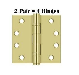 S44hdbb3 Deltana Commercial Style 4 Inch X Square Corner Ball Bearing Mortise Hinge Set
