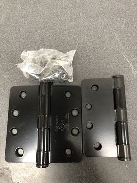 S44r4hd1b Deltana 4 Inch X Plain Bearing 1/4 Radius Corners Mortise Hinge - Pair Flat Bl