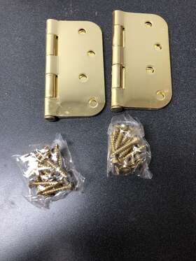 S44r53 Deltana 4 Inch X4 Pb 5/8 Radius Corners Mortise Hinge - Pair Polished Bras