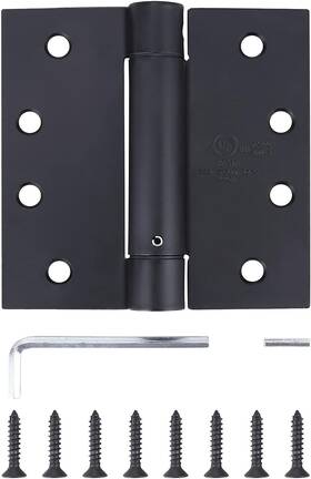 Dependable Direct 313091358371 3 Pack - 4 Inch X4 Residential Black Finish Reversible Self Closing Door Hinges Sq