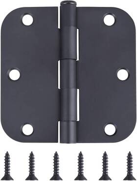 Dependable Direct 445005093061 18 Pack Residential And Commercial Door Hinges 3.5 Inch Matte Black Finish Reve