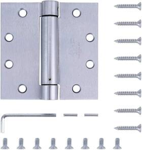 Dependable Direct 445033044073 2 Pack - 4.5 Inch X4 Brushed Satin Chrome Finish Self Closing Reversible Door Hinge