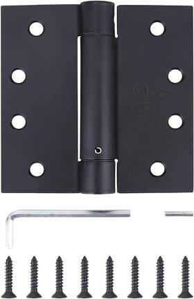 Dependable Direct 711181683080 3 Pack - 4 Inch X4 Residential Black Finish Reversible Self Closing Door Hinges Sq