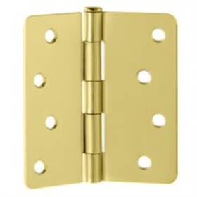 186015 Design House 4 Inch X Butt 1/4 Radius Corner Surface Mount - Brass