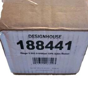 188441 Design House 3-1/2 X Plain Bearing 5/8 Inch Radius Satin Nickel 12 Pack