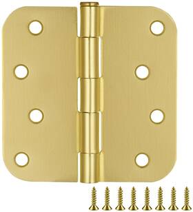 189993 Design House 4 Inch X Plain Bearing 5/8 Radius Corner - Brass