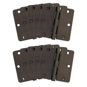 Design House 313035484425 3-1/2 Inch X 1/4 Radius Oil Rubbed Bronze Door Hinge Value Pack 10 Per