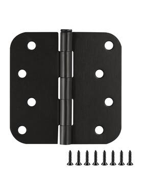 Design House 313037342310 4 Inch X 5/8 Radius Matte Black Door Hinge Value Pack 10