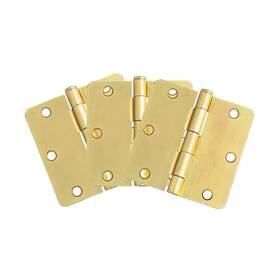 Design House 313044038060 3-1/2 Inch X 1/4 Radius Satin Brass Door Hinge Value Pack 3 Per