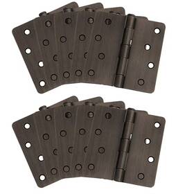 Design House 313093294240 4 Inch X 1/4 Radius Oil Rubbed Bronze Door Hinge Value Pack 10 Per