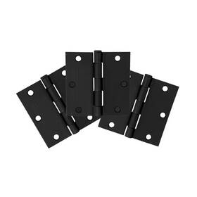 Design House 313106120108 3-1/2 Inch X 1/4 Radius Matte Black Door Hinge Value Pack 3 Per