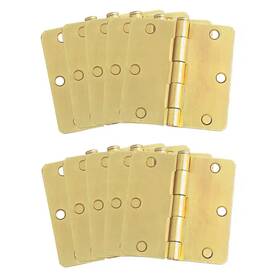 Design House 445040797764 3-1/2 Inch X 1/4 Radius Satin Brass Door Hinge Value Pack 10 Per