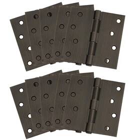 Design House 445047262265 4 Inch Square Corner Oil Rubbed Bronze Door Hinge Value Pack 10 Per