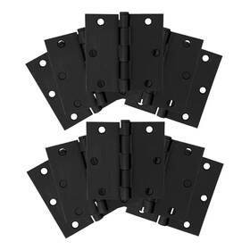 Design House 445050869802 3-1/2 Inch Square Corner Matte Black Door Hinge Value Pack 10 Per