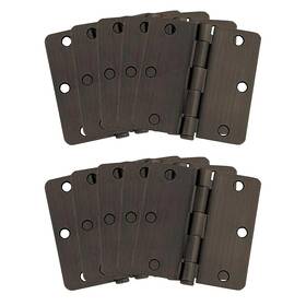 Design House 445057326391 3-1/2 Inch X 1/4 Radius Oil Rubbed Bronze Door Hinge Value Pack 10 Per