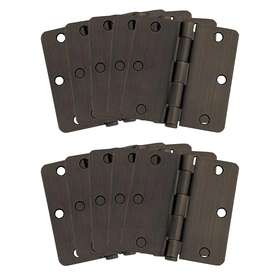 Design House 744110470987 3-1/2 Inch X 1/4 Radius Oil Rubbed Bronze Door Hinge Value Pack 10 Per
