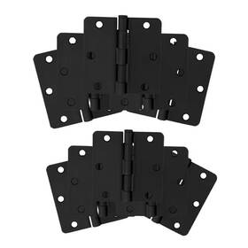 Design House 744110493047 3-1/2 Inch X 1/4 Radius Matte Black Door Hinge Value Pack 10 Per