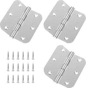 3p3535s Dfnidy Stainless Steel Door Hinges 3.5 X Inch Rounded 5/8 Radius Silve