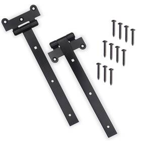 Diyworld 060854150028 Black Door Hinges 2pcs Gate With 12 Mounting Screws Heavy