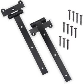 Diyworld 445049179134 Black Door Hinges 2pcs Gate With 12 Mounting Screws Heavy Duty 4mm Th