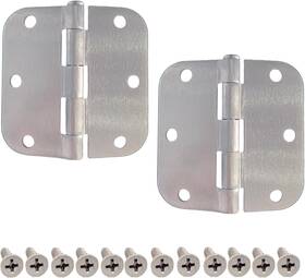 Sg107 Door Hinges 2 Pack Nickel 3 1/2 Inch Self Closing With 5/8 Radius Corner