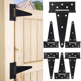 Dreamxiang Hardware Hinge 8 Inch T-strap Gate Hinges Heavy Duty Shed Barn Door Black Tee