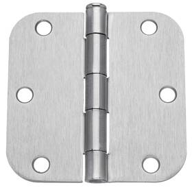 Dyn-58-3.5x3.5-us15-8pk Dynasty Hardware 3-1/2 Inch Door Hinges 5/8 Radius Corner Satin Nickel 8 - Pack