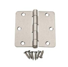 61976-12 East West Consolidated Satin Nickel Steel Door Hinge 3.5 Inch 61976 3 1/2 1/4 Radius Corner Sn - Lot Of