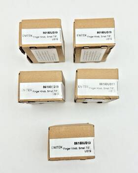 86150us19 Emtek Lot Of 5 Finger Knob 7/8 Inch Cylindrical Cabinet - Flat Black