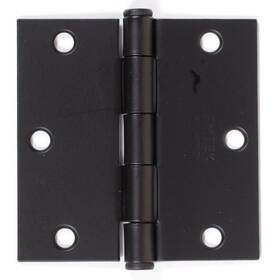 91013fb Emtek 91013 3.5 X Square Corner Plain Bearing Mortise Hinge - Pair Flat Black