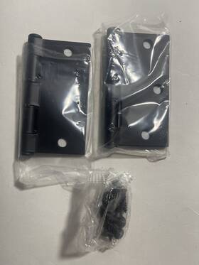 91013us19 Emtek 3.5 Inch Square Corner Plain Bearing Mortise Hinge - Pair Flat Bla