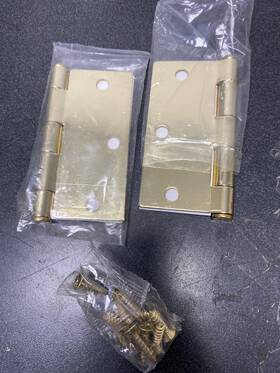 91013us3 Emtek 3.5 Inch X3.5 Square Corner Mortise Hinge Pair - Polished Brass
