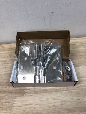 91014us14 Emtek 4 Inch X Square Corner Plain Bearing Mortise Hinge - Pair Polis
