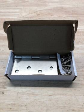 91014us26 Emtek 4 Inch X4 Square Corner Plain Bearing Mortise Hinge - Polished Chrom