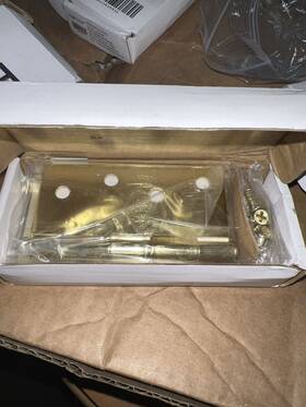 91014us3 Emtek 4 Inch X Square Corner Mortise Hinge Pair - Polished Brass